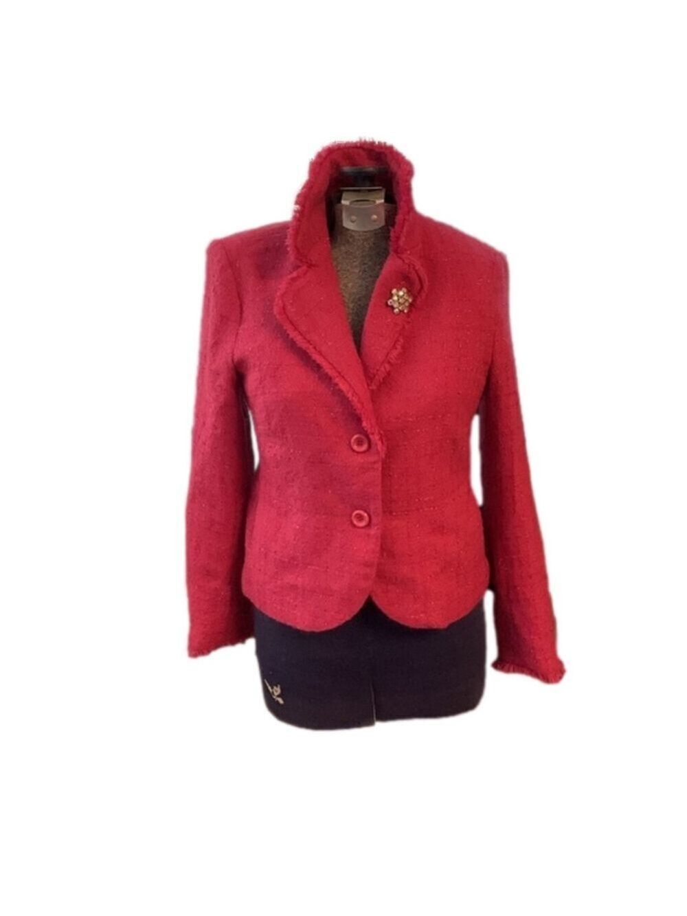 Studio petites pink jacket metallic checkers and rhinestone brooch 🇨🇦